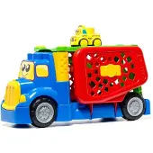 MOLTO Transpoches-kuorma-auto Palikoilla + 1 Sähköauto