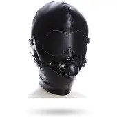 Vuxen Slave Hood With Eye Mask & Breathable Gag Ball