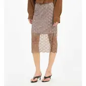 ROTATE Scallop Sequin Midi Skirt - Grey - 38