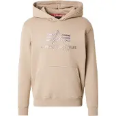 Alpha industries Collegepaita 'Carbon' hiekka / tummanruskea / valkoinen