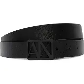 Armani Exchange for man. XM002659AF22849MC038 Black Logo Reversible Belt (OSFA), Casual, Leather