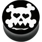 Wildcat Buffalo Horn White Skull On Black - 14,0 mm