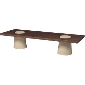 Ferm Living Grova Travertin Sohvapöytä 55x155 Cm - Jalustat Saarni Beige - 1104273063