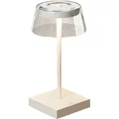 Gnosjö Konstsmide Scilla-LED-pöytälamppu, USB, valkoinen scilla, himmennettävä, Valkoinen/opaali, Alumiini, Moderni