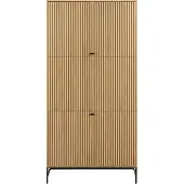 Ebuy24 Vaatekaappi Albany, luonnollinen tammen viimeistely, metallirunko, 99x200x60 cm