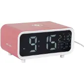 Karlsson Alarm Clock Chunky Led W. Phone Charger - Pink - W17CM