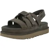 Ugg for woman. 1175122 Goldenstar Gleam olive green leather sandals (39), Flat, Suede, Velcro, Casual