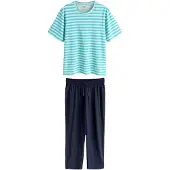 Next Pitkä pyjama turkoosi / vesi / tummansininen / valkoinen