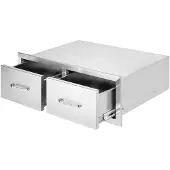 Vevor ulkokeittiön laatikostot 76 cm L x 25 cm K x 51 cm S, vaakasuorat kaksinkertaiset grillilaatikot ruostumatonta terästä kahvalla, grillisaarekkeen laatikot ulkokeittiöihin tai patiogrilliasemalle