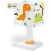 DALBER Pöytävalaisin Dinos, Valkoinen/opaali, Lastenhuone, Synteettinen materiaali