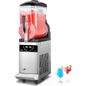 Vevor kaupallinen slushy-kone, 12 litran yhden säiliön jäädytettyjen juomien kone, 48 kuppia ruostumattomasta teräksestä valmistettu Margarita Smoothie -jäädytettyjen juomien valmistaja, slushie-kone