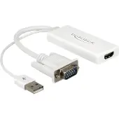 DeLOCK 62460 - VGA–HDMI-sovitin, valkoinen