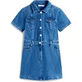 Tommy Hilfiger Denim Trucker Dress Ss - Blue - 140