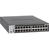 Netgear M4300-24X - Kytkin - L3 - Hallittu - 24 x 10 Gigabit Ethernet + 4 x jaettu 10 Gigabit SFP+ - ilmavirta edestä taaksepäin - telineasennettava