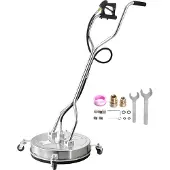 Vevor 21" painepesuri pintojen puhdistamiseen, ruostumattomasta teräksestä valmistetut painepesurin lisäosat, 4 pyörää, 4500 max. PSI, 3/8 pikaliitin, 2 suihkusuutinta, kaksoiskahva, betonille, terass