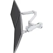 Ergotron LX dual side-by-side Arm no grommet mount bright white texture