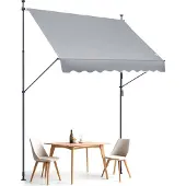 Vevor 98 x 47" terassimarkiisi, sisäänvedettävä, markiisin aurinkosuoja manuaalisella kammella, ulkoterassin katos, auringonlaskun kansi, säädettävä korkeus 86-122 tuumaa, terassille/parvekkeelle/piha