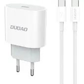 Dudao A14EUC PD 20W USB-C wall charger with cable - white