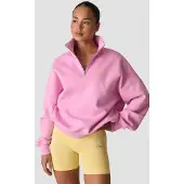 ICANIWILL Everyday 1/4 Zip Crewneck Print Lavender Pink