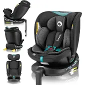 Lionelo Lionel Navy i-Size Black Turquoise kääntyvä turvaistuin, ISOFIX, musta/turkoosi