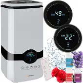 Ruhhy Air Humidifier Ultrasonic Humidifier 4l with aromatherapy and ionization + 3 oils