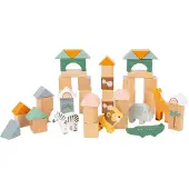 Small Foot Wooden Building Blocks Safari aktiivilelu puinen 12 m+ 50 kpl