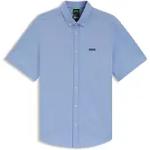 BOSS for man. 50555951 Shirt Regular Fit blue (M), Casual, Cotton, Short sleeve