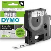 Dymo Teippi D1 12 mm X 7 M, mustavalkoinen