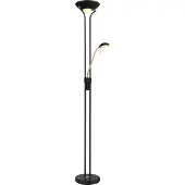 Globo Lighting Led uplight lattiavalaisin Leonas, himmennettävä, Musta, Olohuone/ruokailutila, Metalli, Moderni