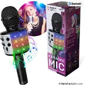 Partyfunlights Black Karaoke Mic W/Light & Speaker - Black - ONE SIZE