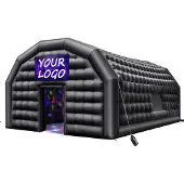 Vevor puhallettava yökerho, 9 x 6 x 4 m puhallettava juhlateltta 1100 W:n puhaltimella ja hiekkasäkillä, tuuletettu puhallettava yökerho kahdella ikkunalla, ilmakuutiotalo tapahtumiin, syntymäpäiviin,