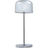 LUCANDE LED-akkukäyttöinen pöytävalaisin Quill, kromi, CCT, himmennettävä Quill ,, Kromi/hopea, Alumiini, Moderni