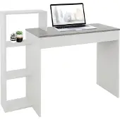ML-Design Pöytä hyllyllä 110x72x40 cm valkoinen/betonimallinen puu ML-Design