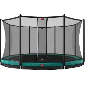 Berg trampoliini InGround Favorit +turvaverkko Comfort 330 cm 380 cm vihreä