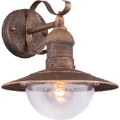 Globo Lighting Ulkoseinävalaisin Linda, himmennettävä, Ruskea/ruoste, Metalli, Vintage