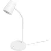 LINDBY Led pöytävalaisin Ailina , himmennettävä, Valkoinen/opaali, Työhuone/toimisto, Synteettinen materiaali, Moderni