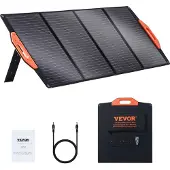 Vevor kannettava monokiteinen aurinkopaneeli, 120 W:n taitettava monokiteinen ETFE-aurinkolaturi, 23 %:n hyötysuhde aurinkopaneeli tyypillä C, DC 18 V, QC3.0 USB-portti, IP67-vedenpitävä kotiin, verko