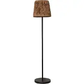 Star Trading LED aurinko lattiavalaisin Cesta 127cm ruskea/musta muovi/metalli, Ruskea/ruoste, Metalli, Moderni, aurinkokennovalaisin