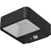 LUCANDE LED aurinko ulkoseinävalaisin Dava, korkeus 5 cm, anturi Dava, Musta, Alumiini, Moderni