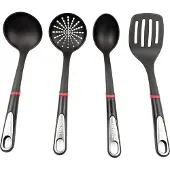 Tefal Setti 4 kpl -kotitalousvälineitä musta (kauha, siivilä, lusikka ja lasta)