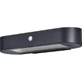 Osram LED-anturiseinävalaisin ENDURA STYLE SOLAR OVAL 34 cm 840, Musta, Alumiini, Moderni