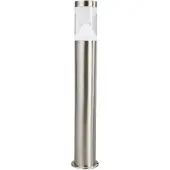LINDBY LED-pylväsvalaisin Fabrizio, korkeus 56 cm, ruostumaton teräs Fabrizio, Alumiini/harmaa/sinkki, Ruostumaton teräs, Moderni