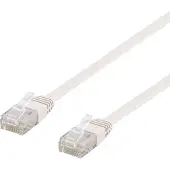 Deltaco – U/UTP Cat6 laitekaapeli, litteä, 0,3m, 250MHz, valkoinen (TP-603V-FL)