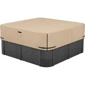 Vevor ulkoporeammeen suoja, 90x90x20 tuumaa / 2285x2285x508 mm säänkestävä ja vedenpitävä poreammeen suoja, 600D kestävää Oxford-kangasta ja 950N repäisylujuutta, neliönmuotoinen poreammeen suoja, rus