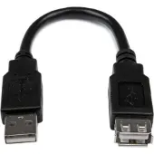 StarTech.com USB 2.0 -jatkokaapeli, 0,15 m, musta