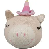 Barbo Baby Knitted Balls With A Bell - Unicorn - Pink - ONE SIZE
