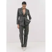 4TAILORS Bleiseri 'Salsa' tummanharmaa / valkoinen
