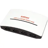 Roline USB 3.0 Hub "Black and White" USB hub - 4 porttia - Valkoinen