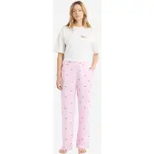 Etam Pyjamahousut 'Harmonie' ruskea / roosa / vaalea pinkki