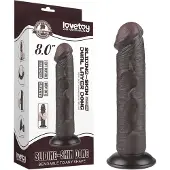 Lovetoy Sliding-Skin - kaksikerroksinen dildo imukupilla - 20 cm - ruskea